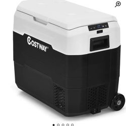 Costway 53 QT Portable Car Refrigerator -4°F to 50°F Dual-Zone Car Cooler