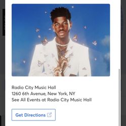 3 Pairs Of Tickets To Lil Nas x Tonight At Radio City Music Hall