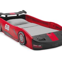 Delta Children Turbo Race Car Twin Bed, Red