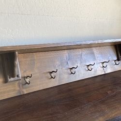 Wall Shelf With Hooks 