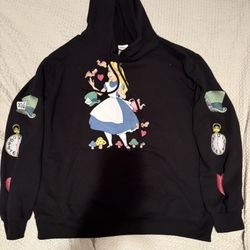 Disney Alice In Wonderland Sweatshirt Men/Women’s Size XL Black 15/17