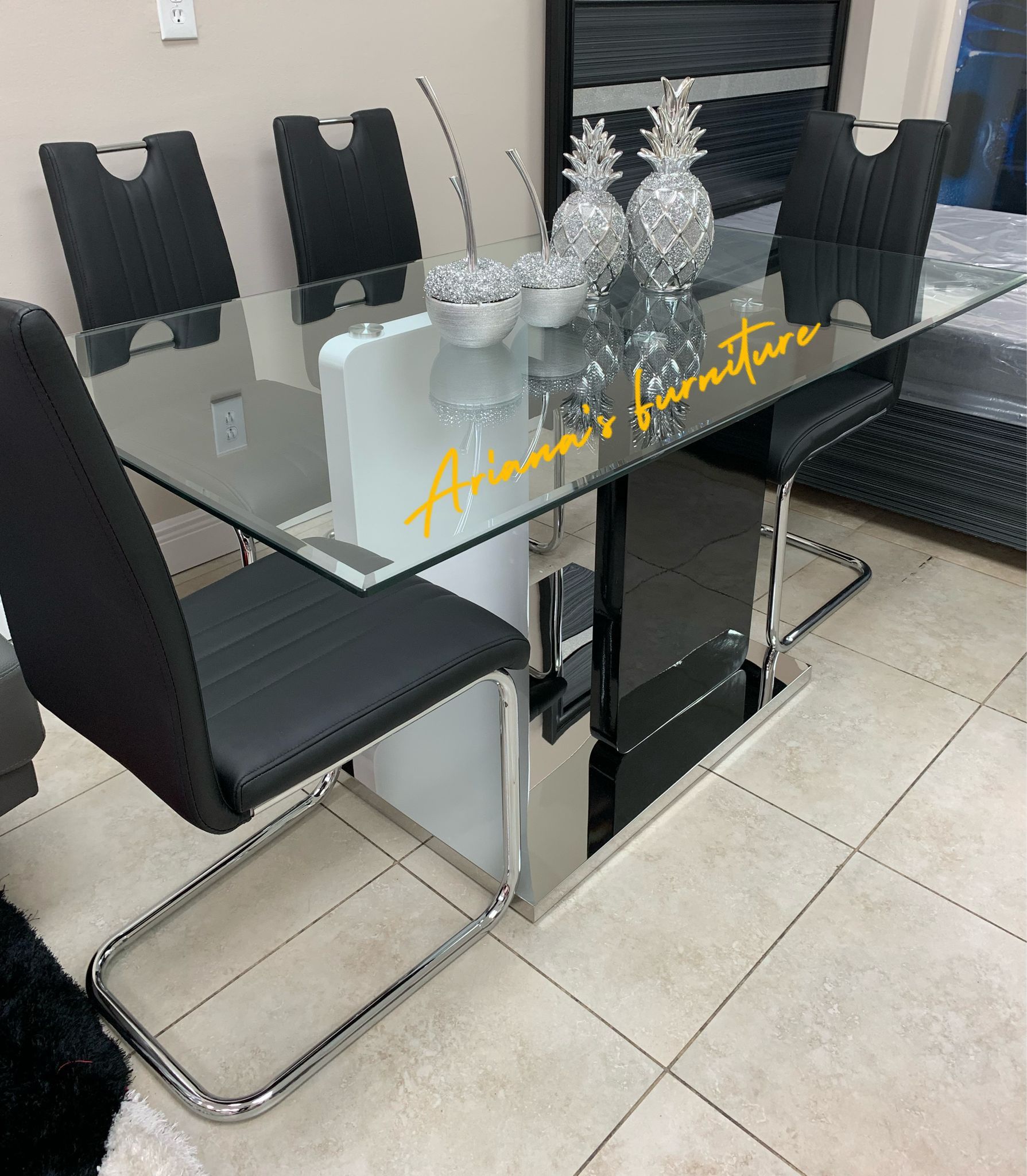 5 Pcs Dining Table Set 59x35