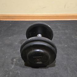 Single 40lb Prostyle Rubber Coated Dumbbell--
