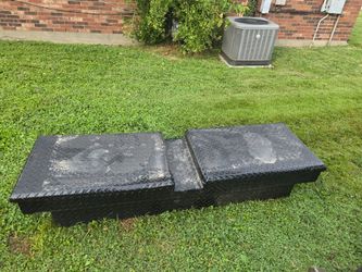 Truck toolbox for sale; dimensions are available in the photos.