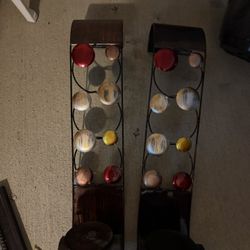 Candle Holder Circle Art Decor Brown 