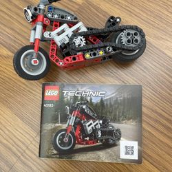 Lego Technic Set #42132 Motorcycle Set 163 Piece Toy Construction Brick Set Manual & All Pieces Included Complete Set Open Box All Functioning 7+