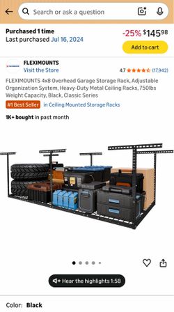 Garage overhead storage