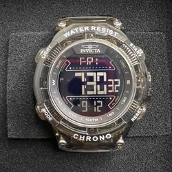 New Invicta Men's Watch Racing Black Digital Dial Brown Rubber Strap (49043)