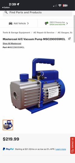 Mastercool a/c vaccum pump / new