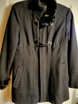 Guess Pea Coat Womens Large Wool Blend