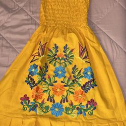 Toddler Yellow Embroidered Dress