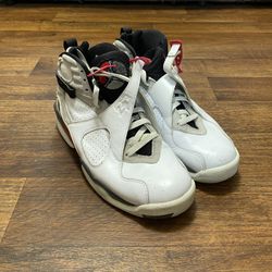 Men Nike Air Jordan 8 VIII Retro 305381-103 WHITE BLUE TRUE RED FLINT GREY 9.5  See condition