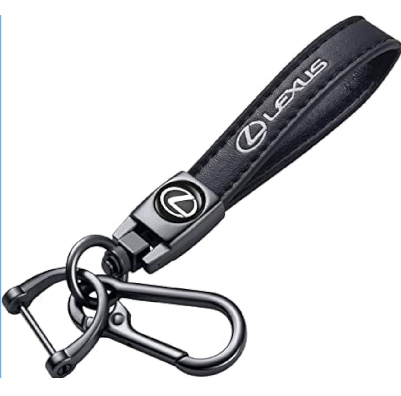 Genuine Leather Lexus Car Keychain Key Ring Black Key Fob Accessory Gift