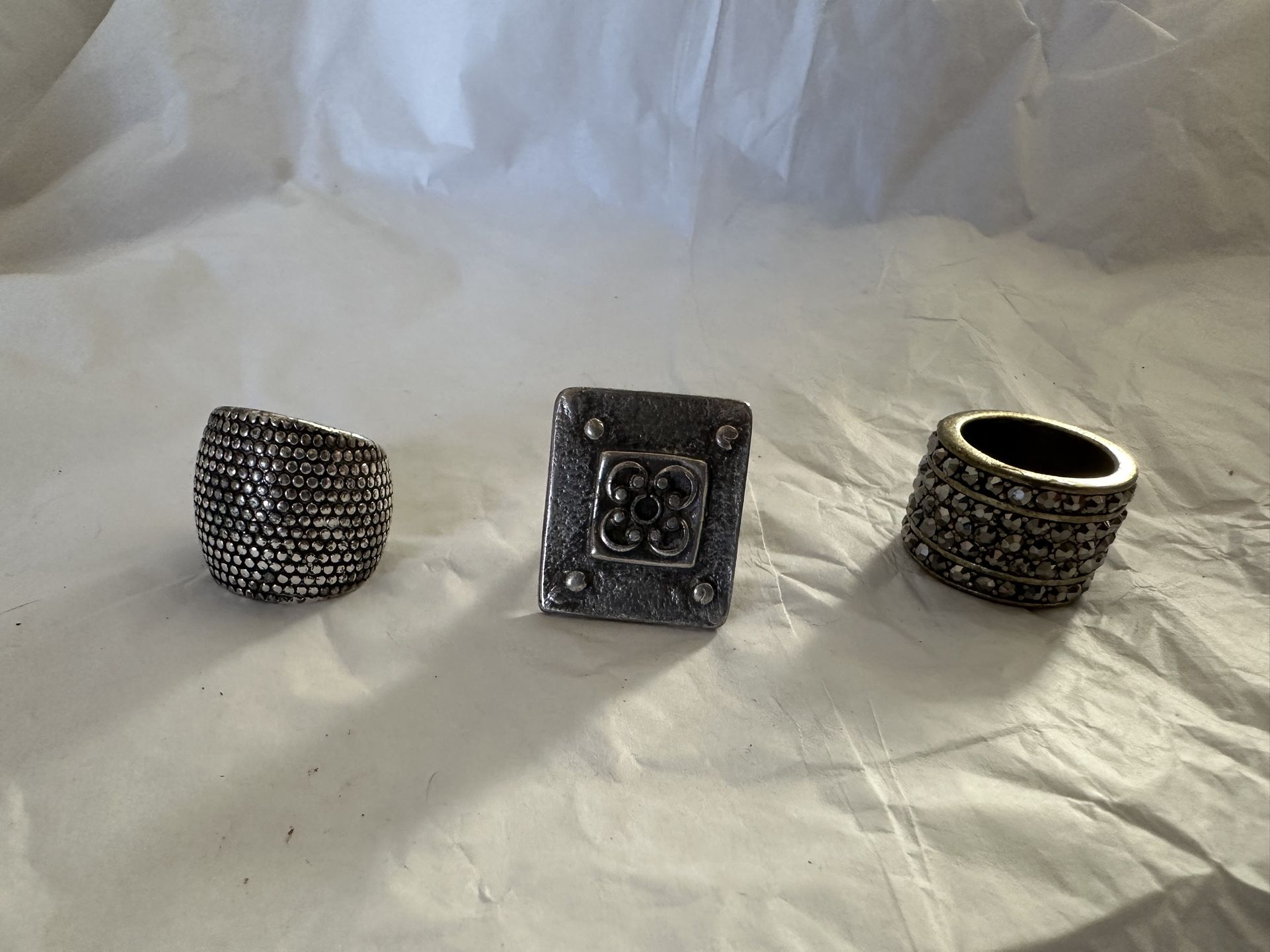 Set Of 3 Punk Girl Rings