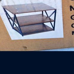  3-Tier Console Table 30inch Industrial Entryway Table with Storage Shelves 