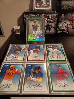 Autographed baseball cards