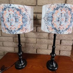 Boho Style Tall Living Room Lamp Set 30"h