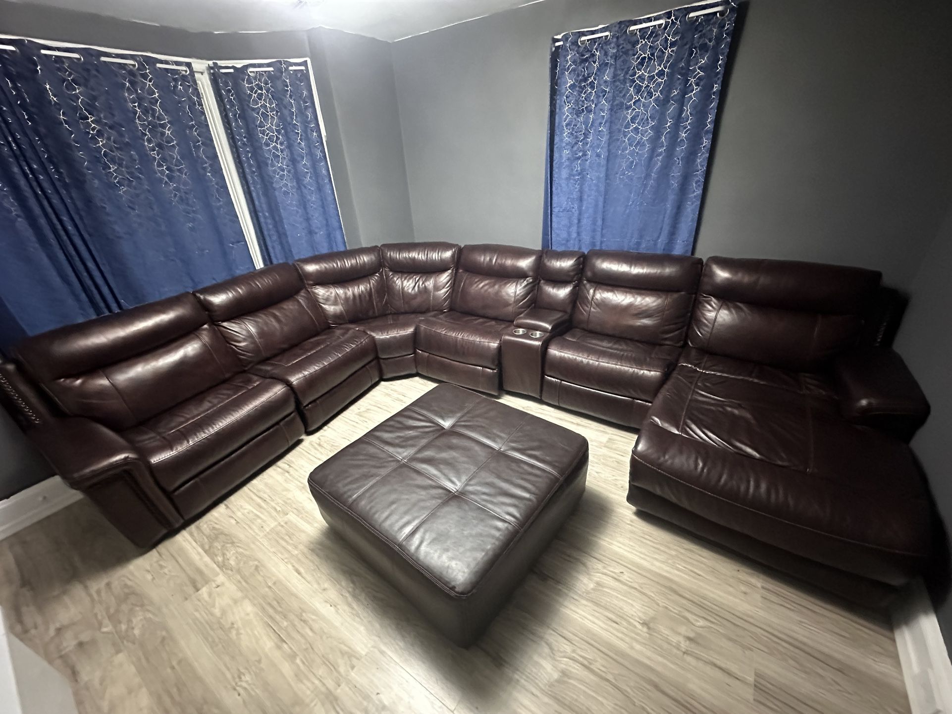 Leather 9 piece Sectional