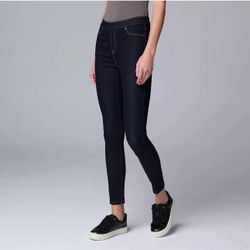 Simply Vera VERA WANG Mid Rise Shaping Denim Dark Wash Leggings S Retail $34.99