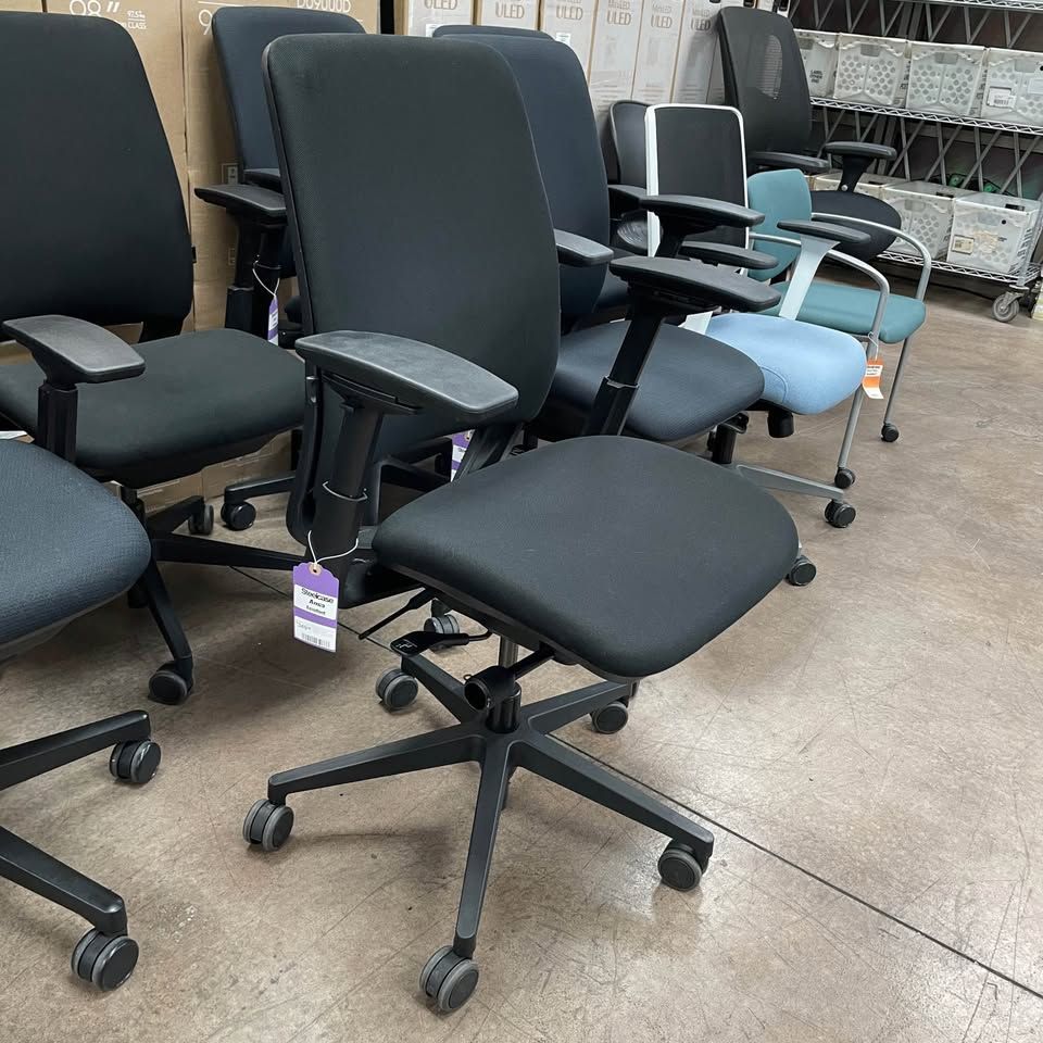 Steelcase Amia Ergonomic Office Chair Black Cloth Black Frame SKU5066