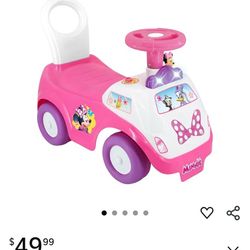 Kiddieland: Lights N' Sounds: Ride-On - Minnie - Disney Foot to Floor Activity Vehicle, Interactive Push & Pull Toy Car, Toddlers, Ages 12-36 Months