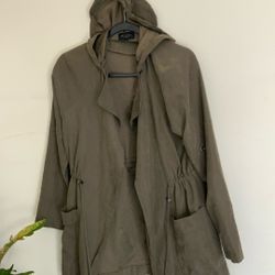 Be Cool /Los Angeles-Women’s Light WeightTrench Coat /olive Green Small