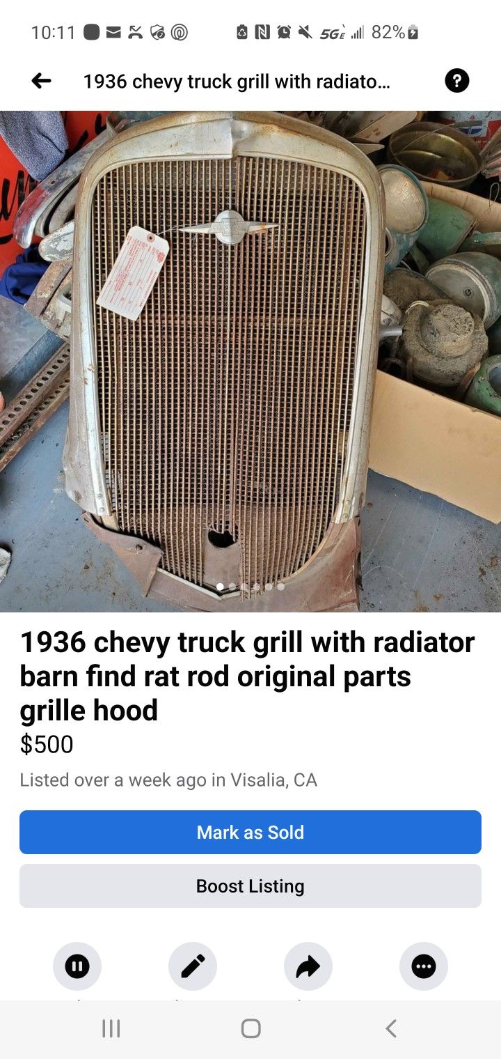 1936 Chevy Truck Grill Original