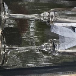 His N Hers Toasting Glasses, Used Only For Show