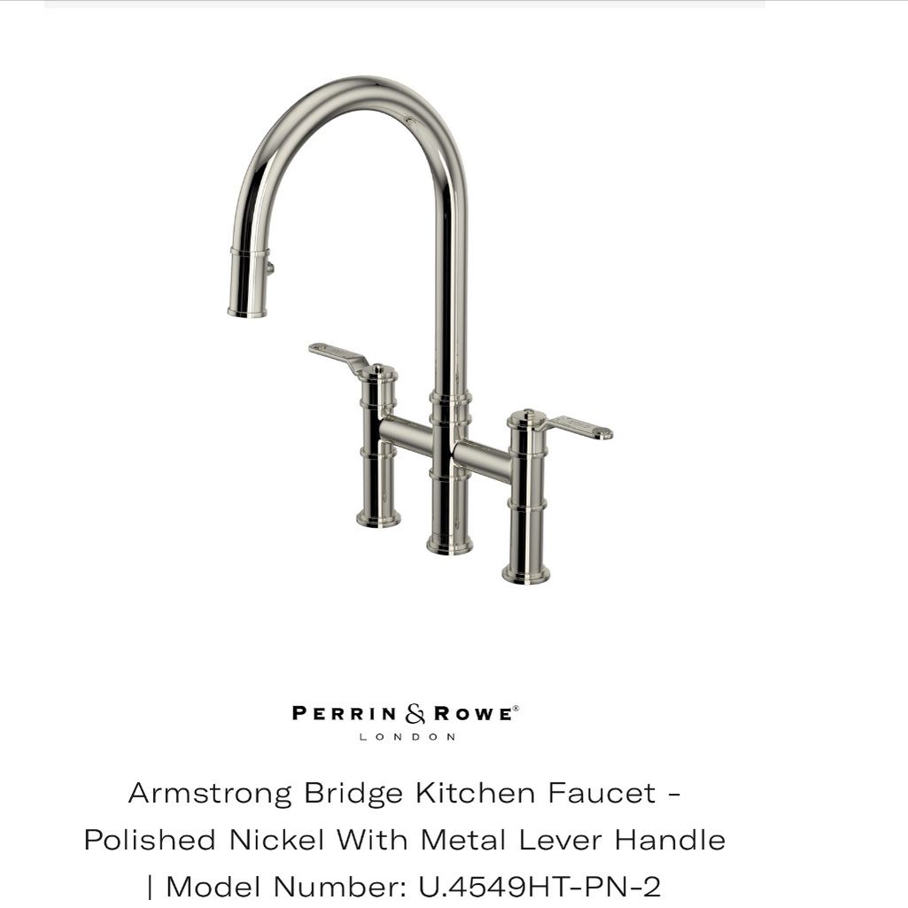 Armstrong Bridge Kitchen Faucet - Polished Nickel With Metal Lever Handle | Mode