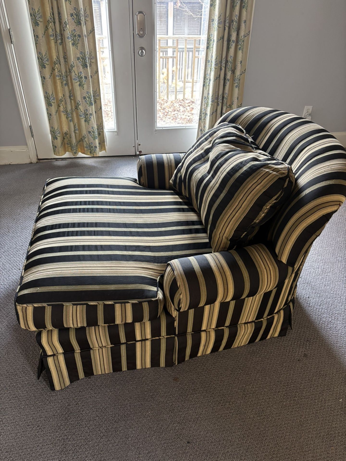 Green And Black Striped Day Couch