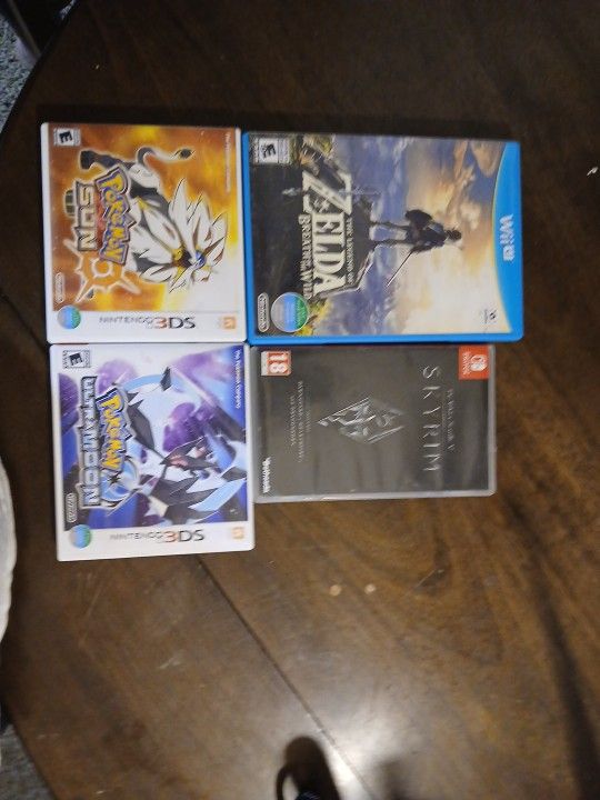Breath of the wild Wii U, Skyrim nintendo switch, Pokemon sun 3DS