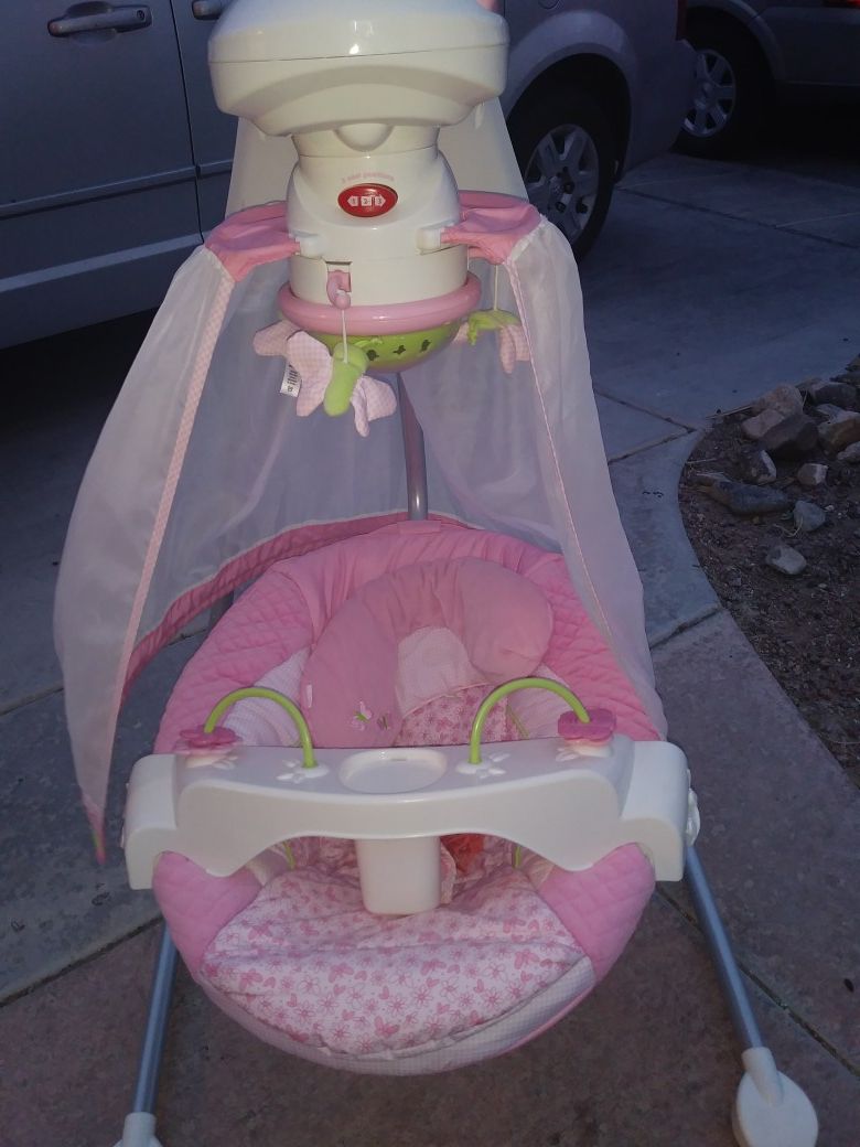 Fisher-Price® Starlight Cradle 'n Swing in Pink/White