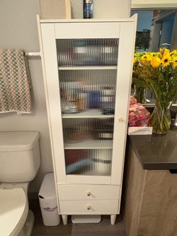 Wooden Glass Door bookcase / Medicine Cabinet MUST GO