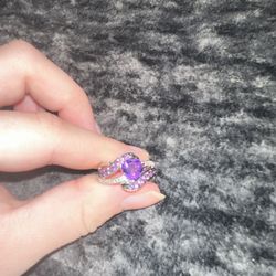 Heart Shaped Ring From Kay Jewelers (Sterling Silver With A Purple Stone)