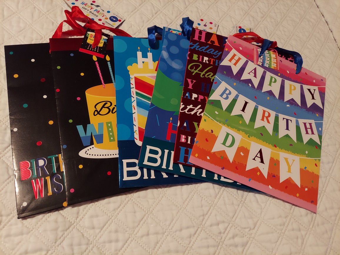 6 Happy Birthday  Gift Bags