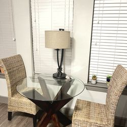 Table, Chairs And Lamp 