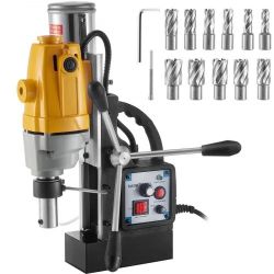 614* Mag Drill, 550RPM No-load Speed Electromagnetic Drill Press, 2.16" Depth 1.57" Dia Magnetic Core Drill, 2700LBS Boring Tool Drill Press, w/ 1100W
