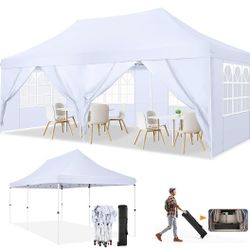 10x20' Heavy Duty Pop Up Canopy Commercial Tent Waterproof Gazebo Outdoor
