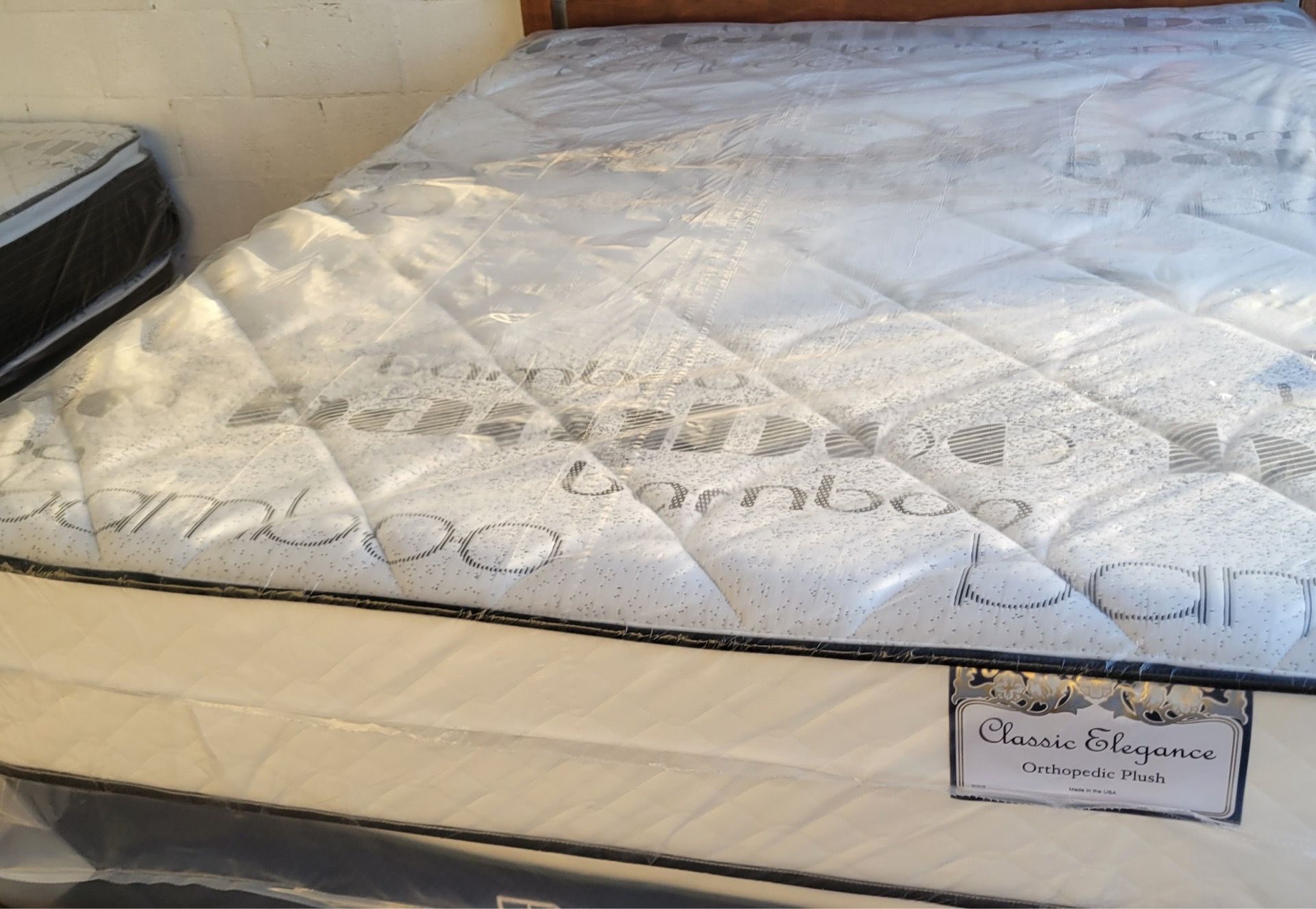 QUEEN PLUSH MATTRESS WITH FREE BOX SPRING