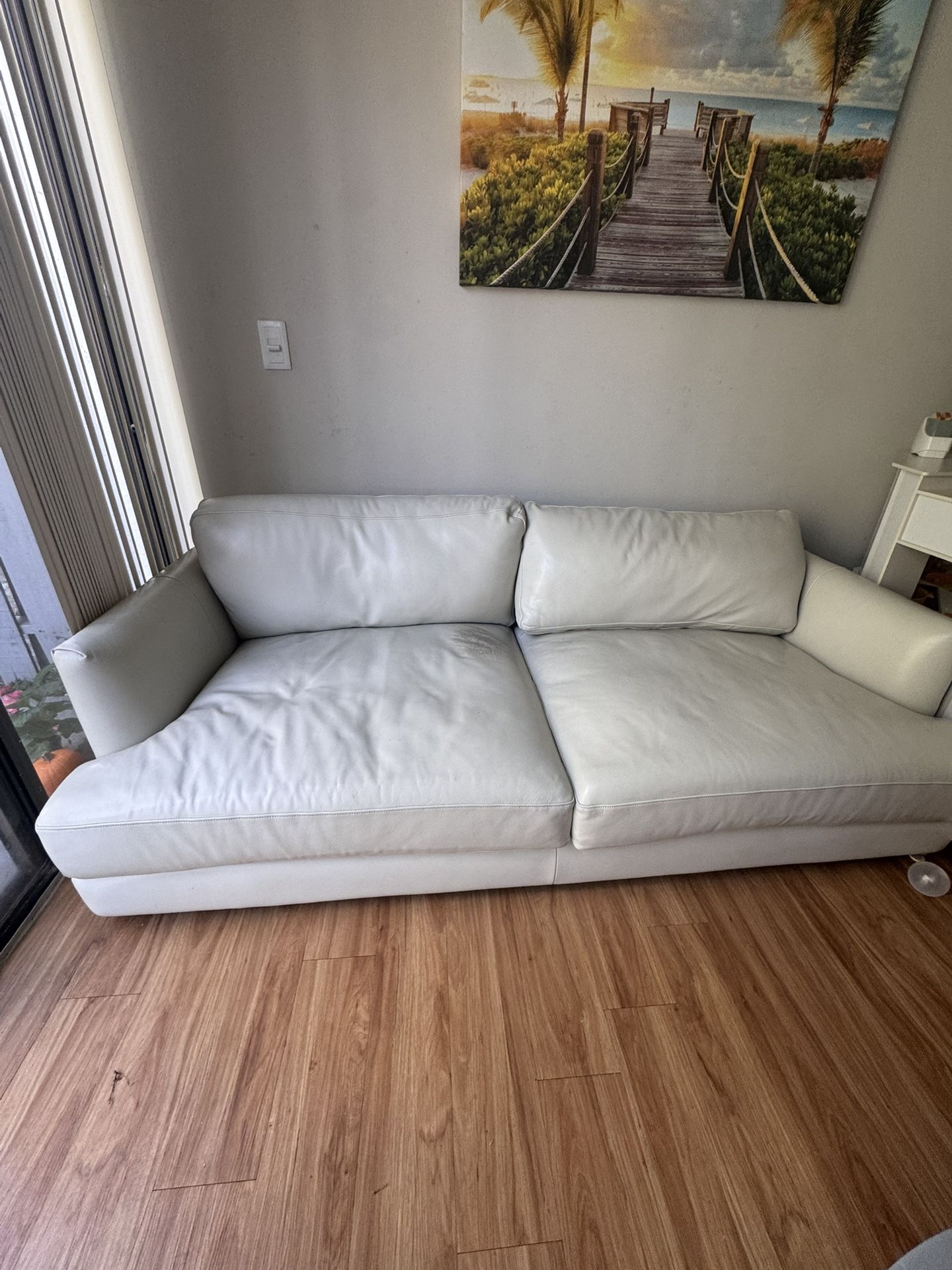 Cream Leather sofa