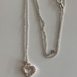 Sterling Silver CZCrystal Heart Pendant