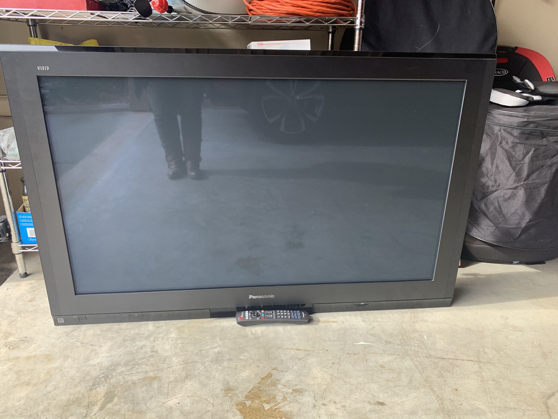Panasonic 55” TV with remote. Works great!