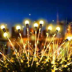 NEW Firefly Solar Garden Lights Outdoor, 8 Pack Waterproof Solar Powered Swaying Firefly Light for Outdoor, Patio Yard, Christmas Decor Lights