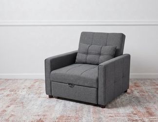 3-in-1 Convertible Sleeper Chair – Dark Grey Fabric
