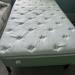 Like  New Twin Mattress With Bed frame 