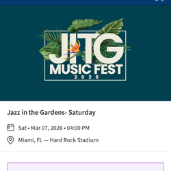 Jazz in the gardens muic fest tickets