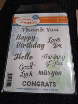 Fun stampers " Embroided Greetings " 8 stamps