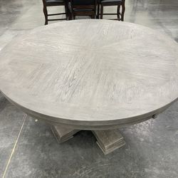 Round Dining Table - 54” Round Table Elegant Pedestal Base