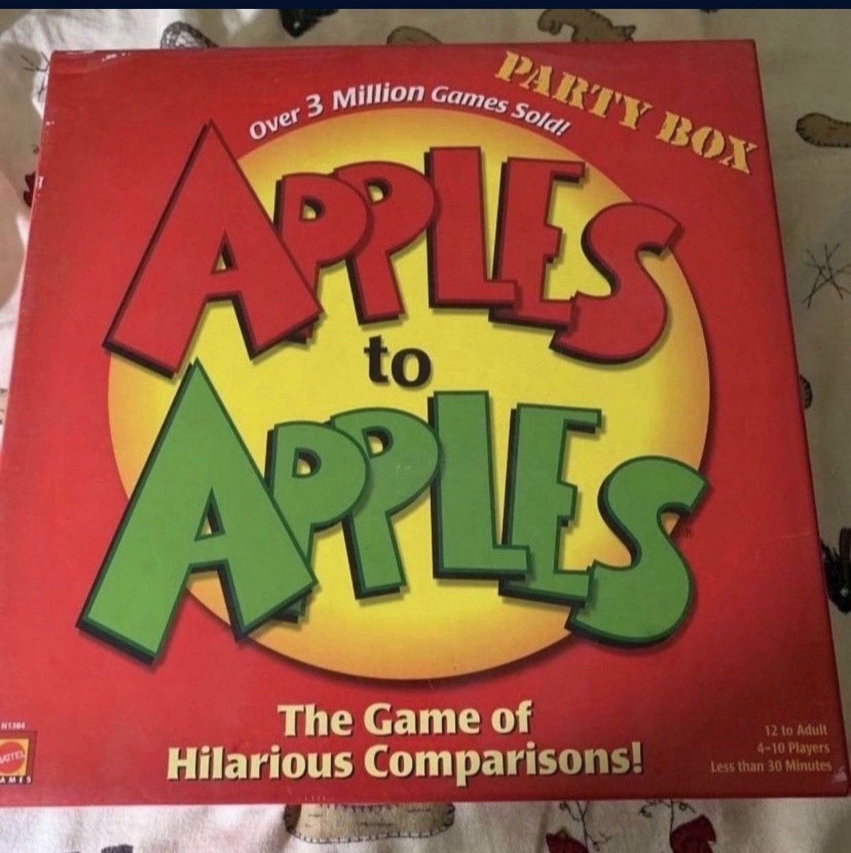 $18 Apple to Apple game good condition I play it one time and it has everything inside the box. 