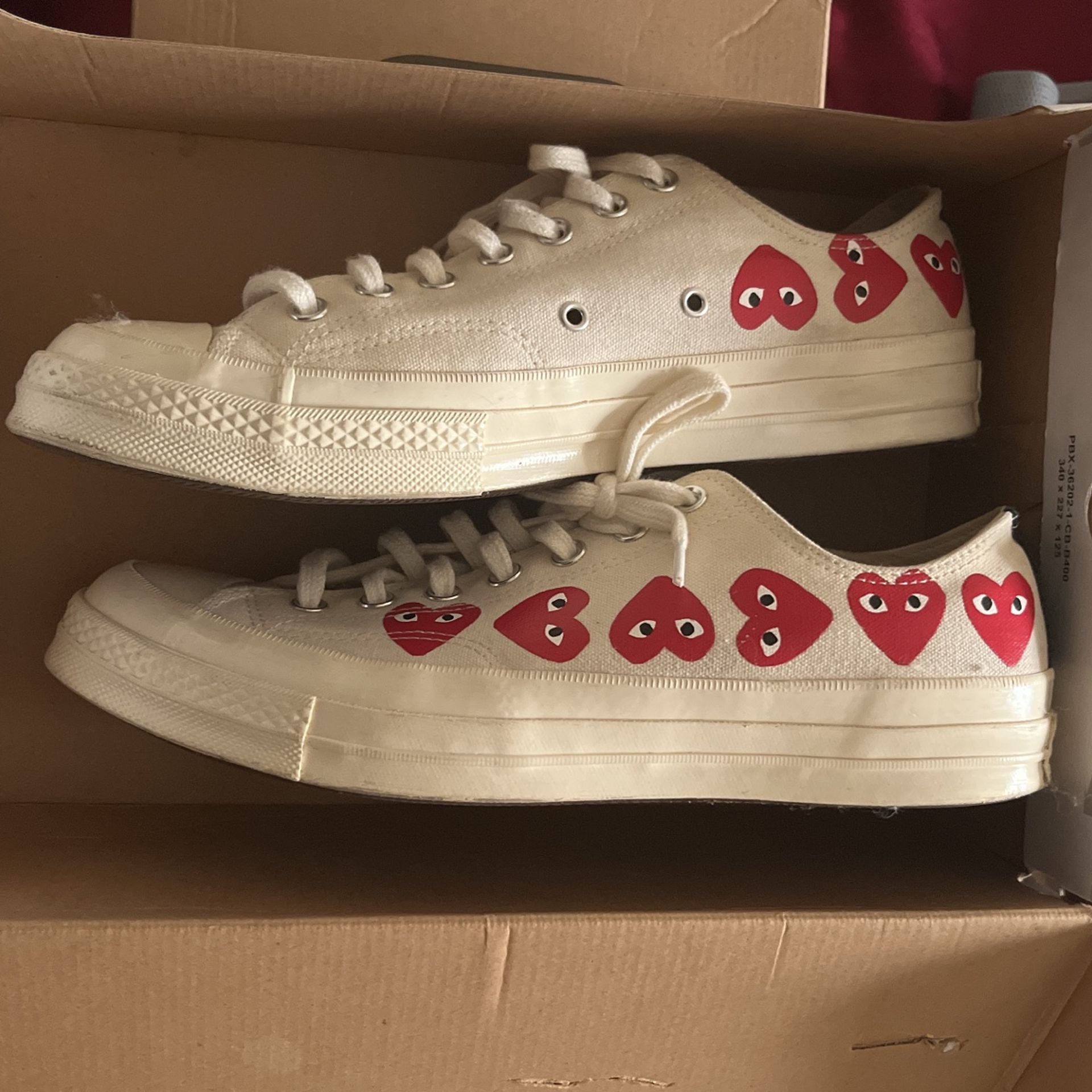 Size 10 Converse Multi Heart Commes Des Garçon Off White